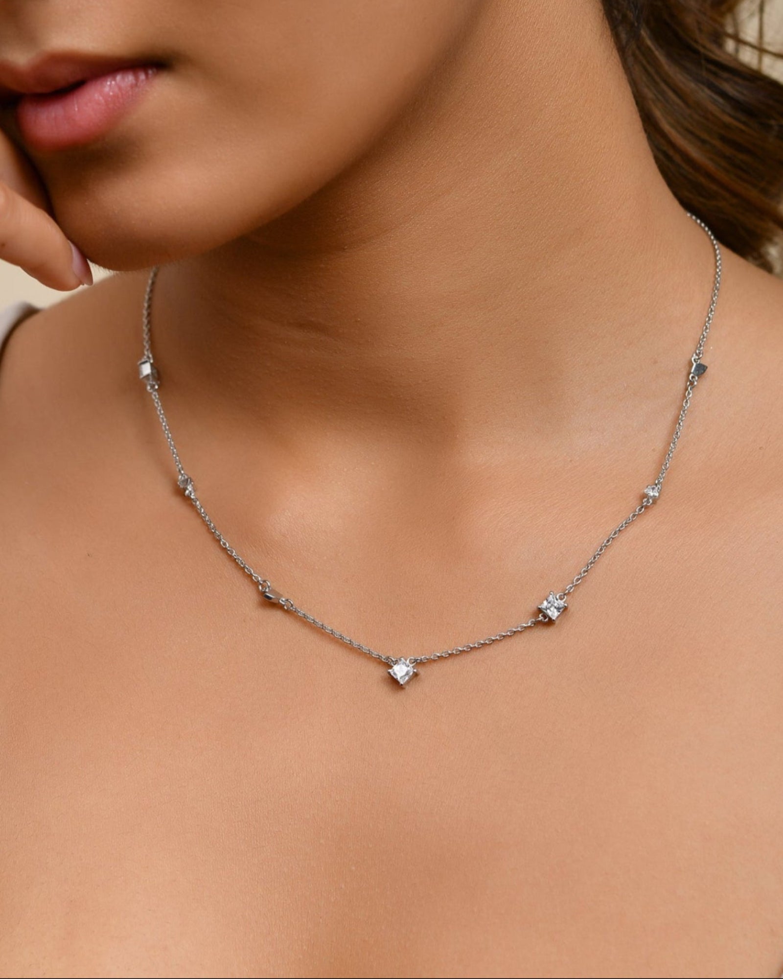 Moon & Square Dance Necklace