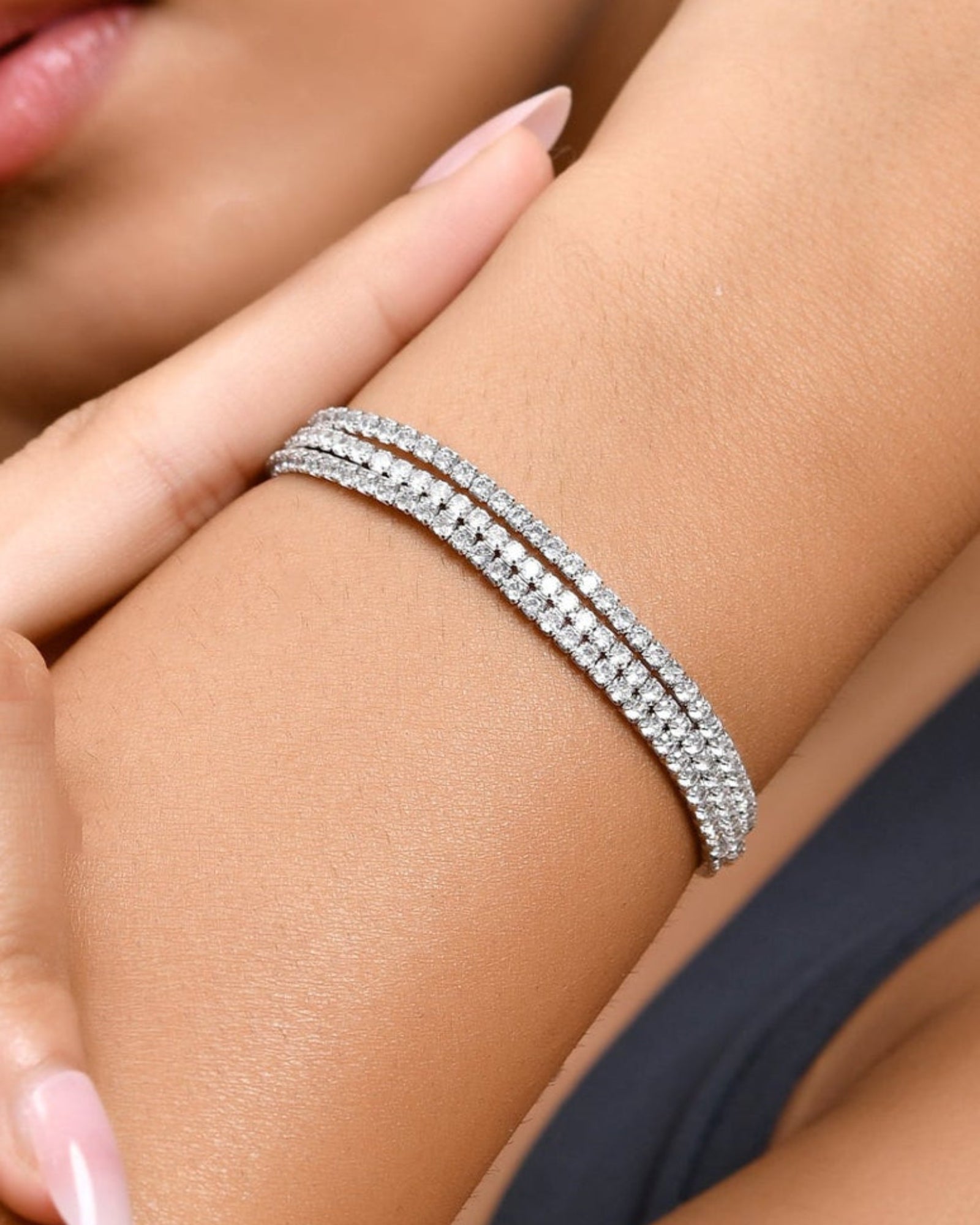 Triple Luxe Tennis Bracelet