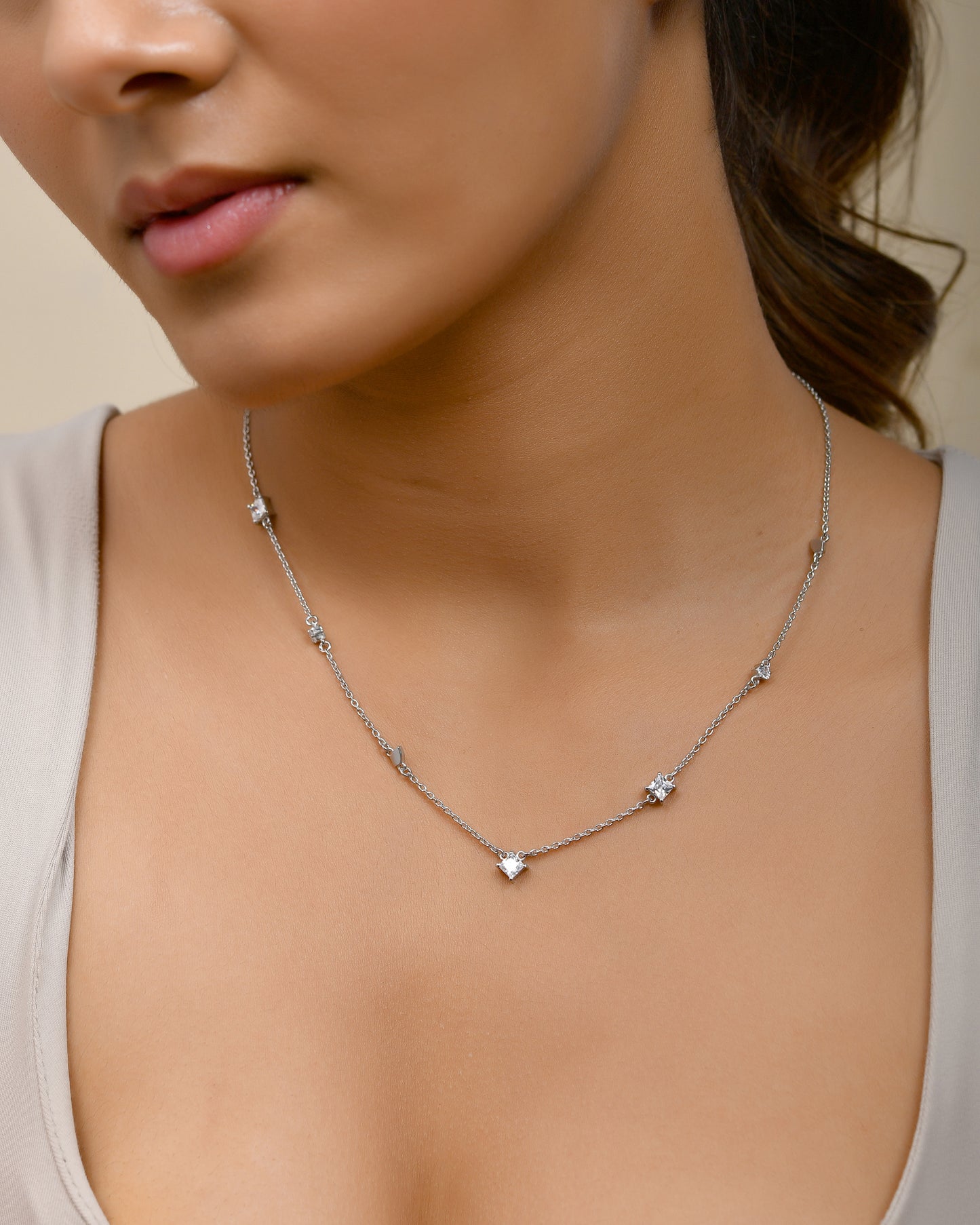 Moon & Square Dance Necklace