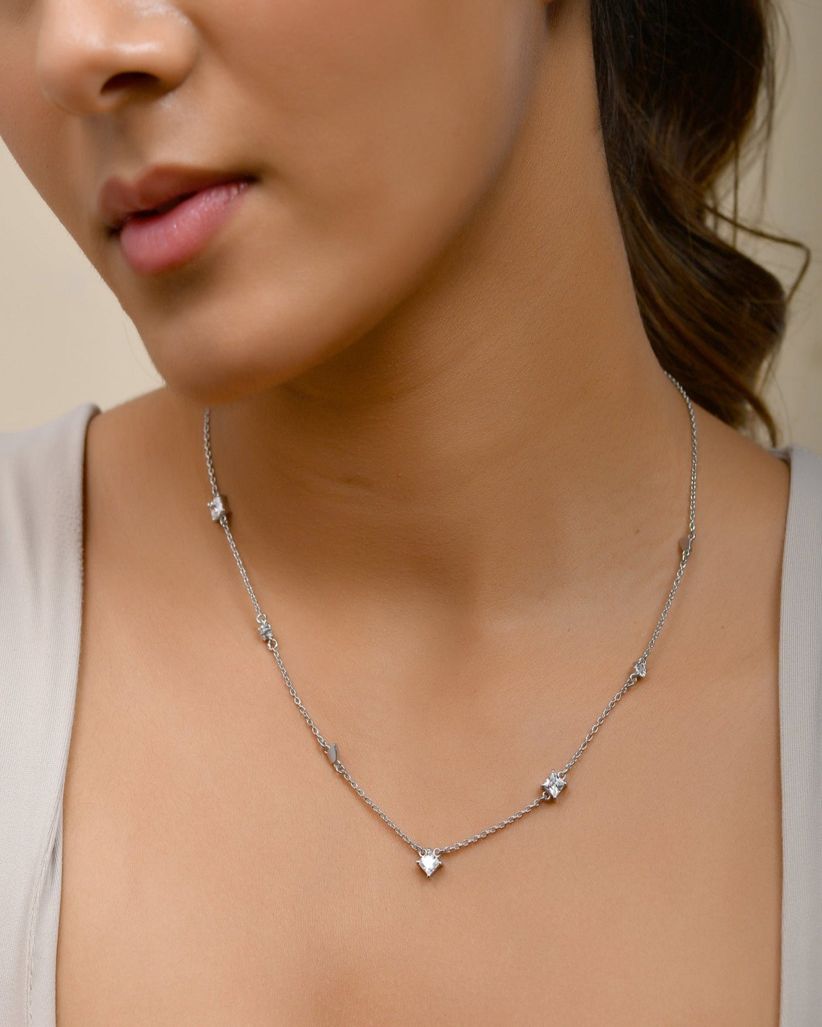 Moon & Square Dance Necklace