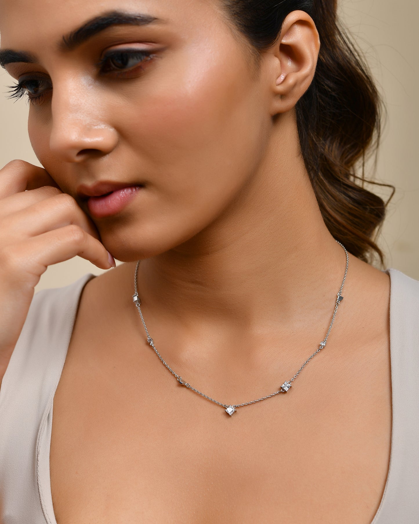 Moon & Square Dance Necklace