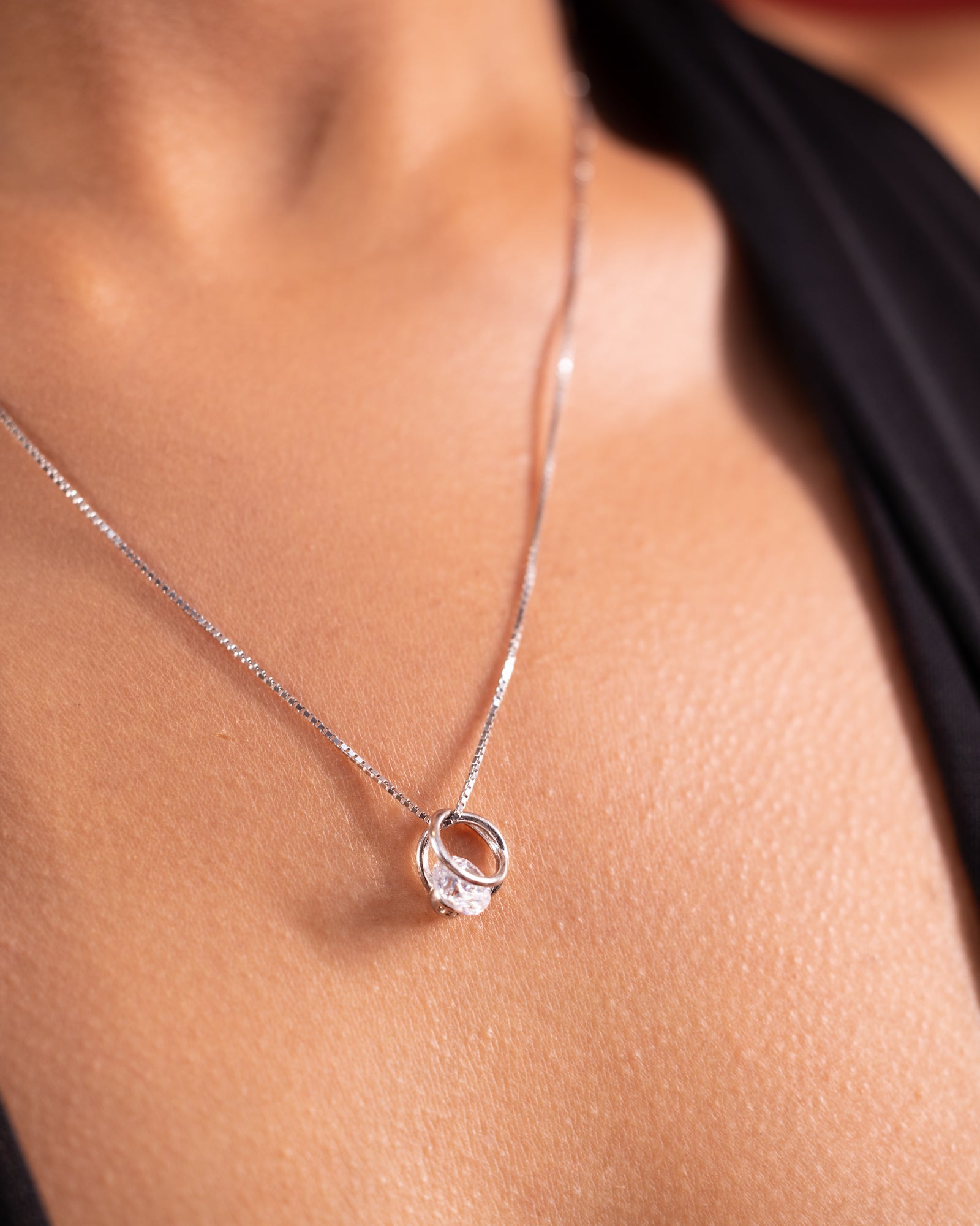Luna Halo Pendant & Stud Set