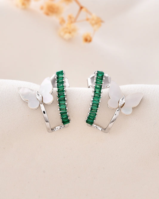 Pearl Flutter with Swarovski Stone Earrings