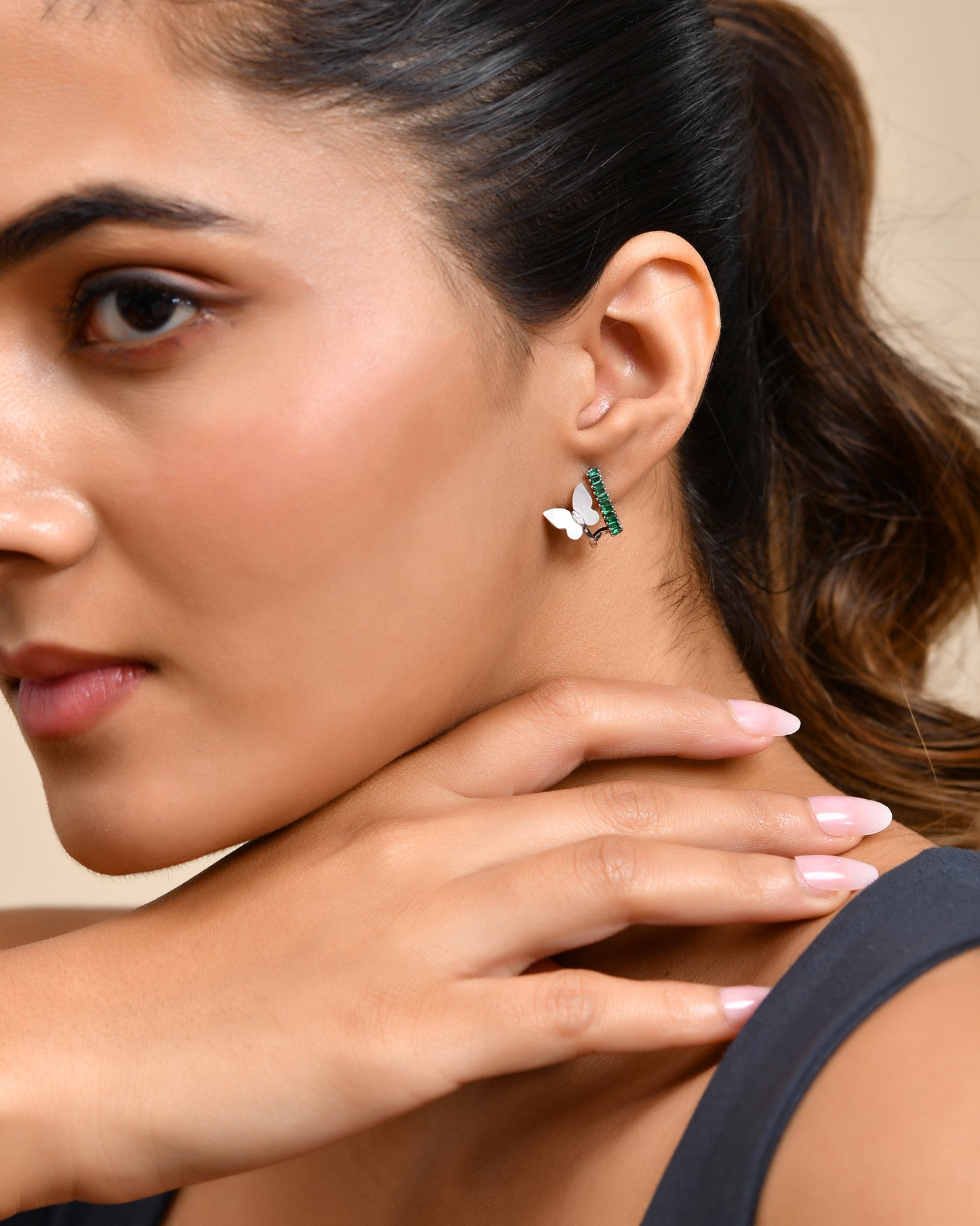 Pearl Flutter with Swarovski Stone Earrings