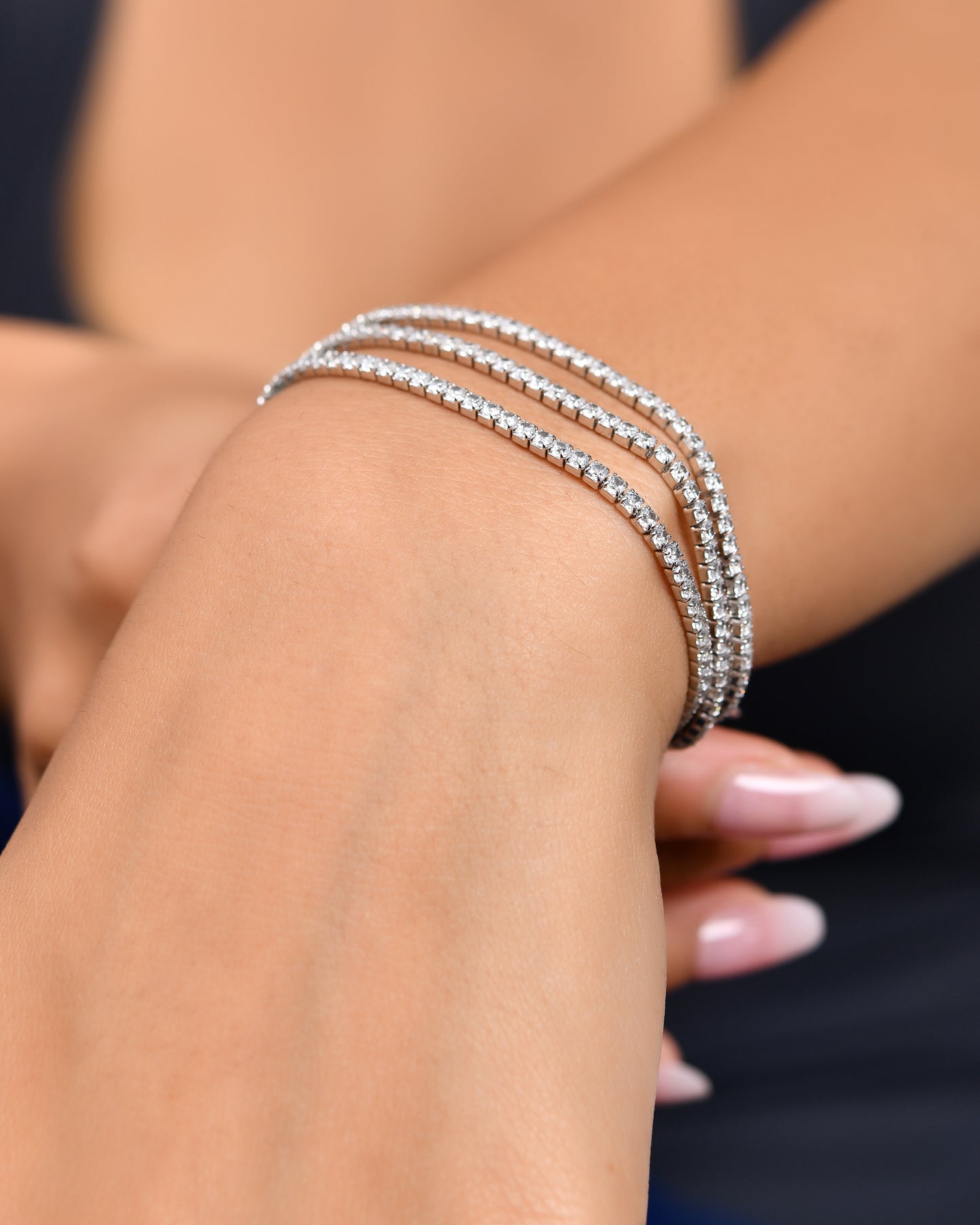 Triple Luxe Tennis Bracelet