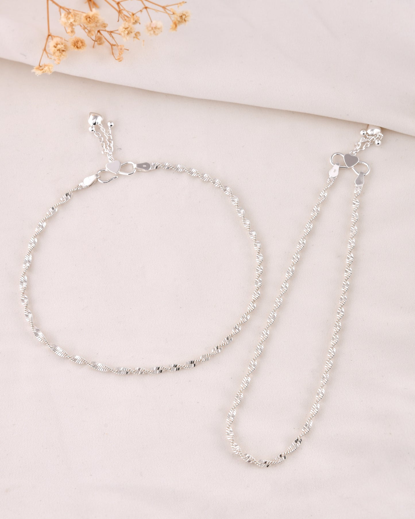 Rope Silver Anklet